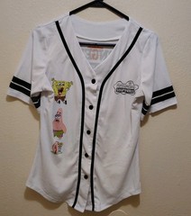2020 White And Black Nickelodeon SpongeBob SquarePants Baseball Jersey Sz L
