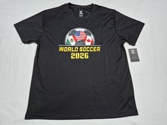 Striker Mens World Cup Flag Soccer 2026 Official T-shirt 100% Polyester Black