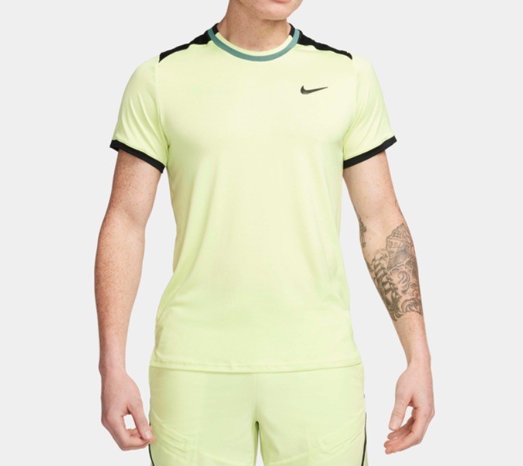 Nike Court Advantage Tennis Shirt Yellow FD5320-736 Mens Size XL