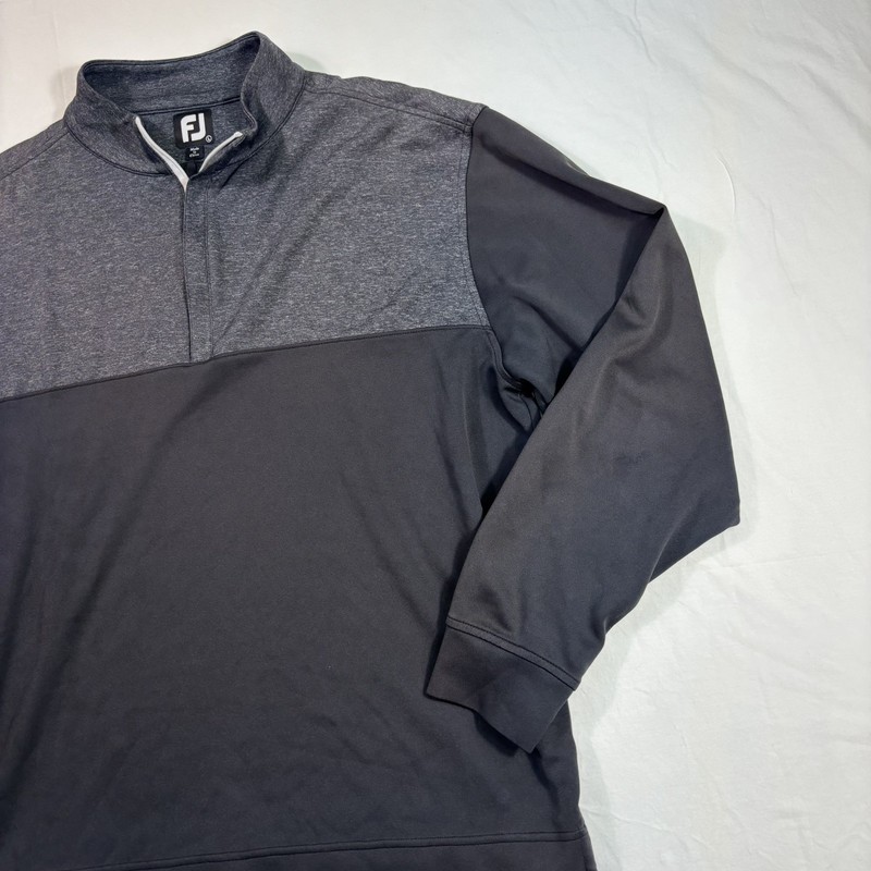FootJoy Golf Performance Men’s 1/4 Zip Golf Pullover, Size Large Black/Gray gallery