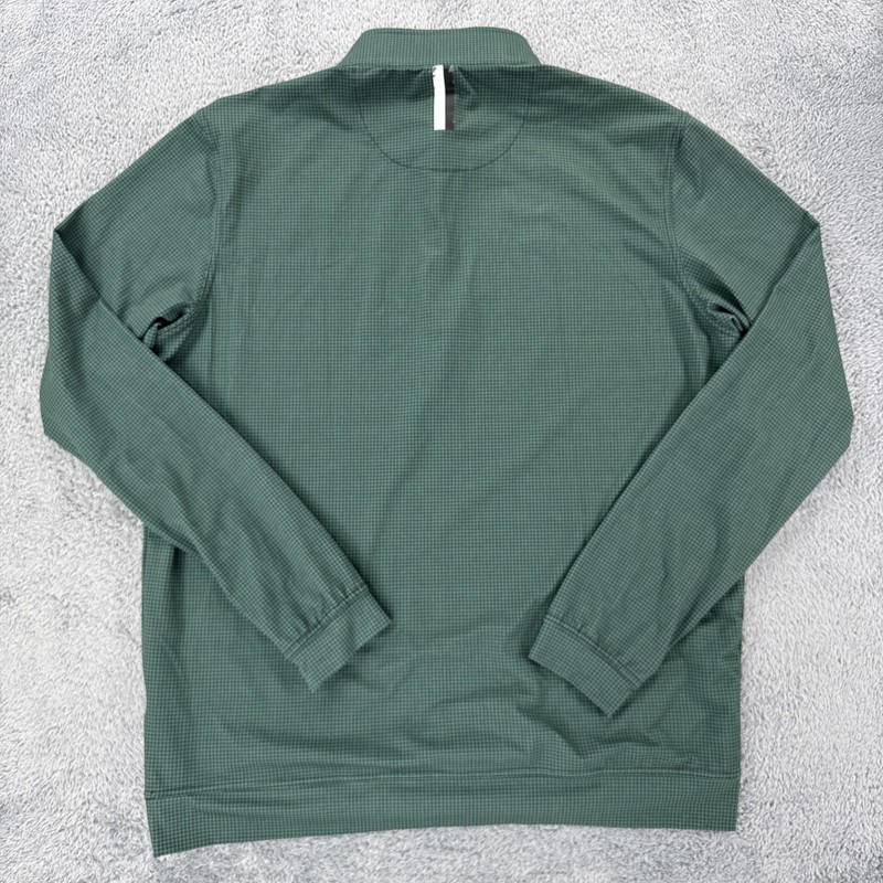 RHOBACK Mens Houndstooth 1/4 Zip Pullover Size M Green Blue gallery