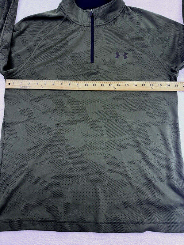 Under Armour 1/4 Zip Pullover Men M Green Camo Military LS READ gallery