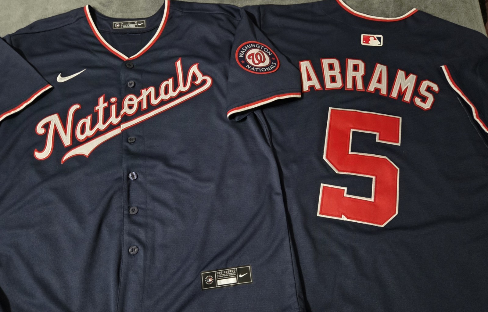 Fast Free Shipping! Medium CJ Abrams Washington Nationals Stitched Jersey 5 gallery