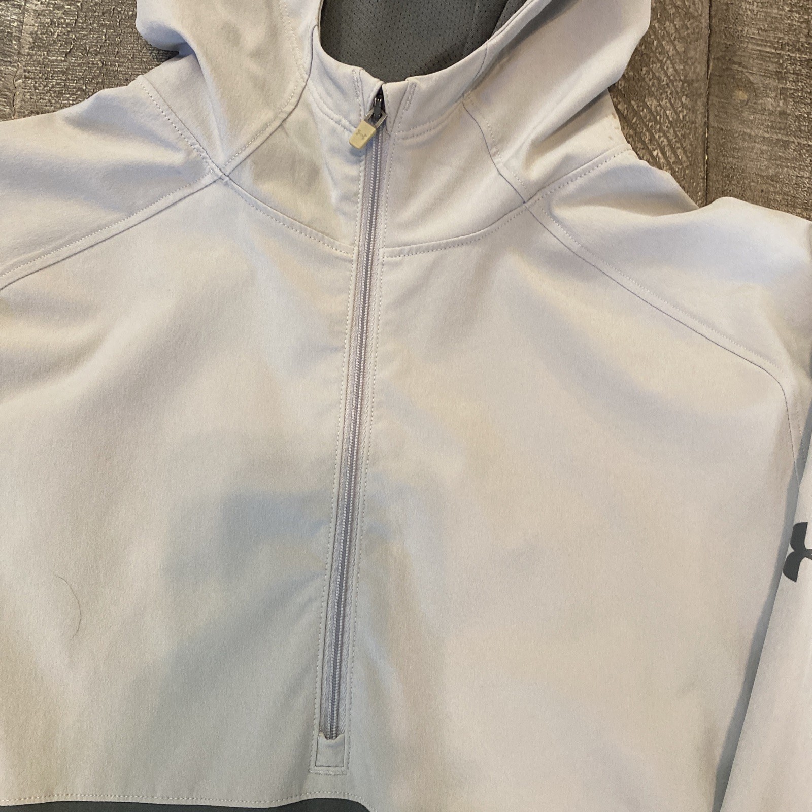Under Armour Threadborne Hooded Jacket Mens 1/4 Zip Small Quick Dry Gray gallery