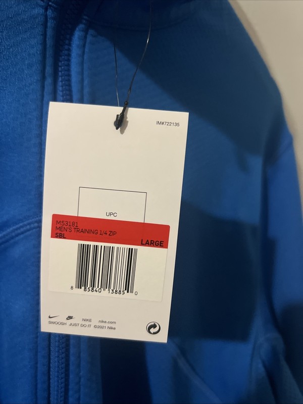 Nike Dri-Fit Training Pullover L/S Top 1/4 Zip Men's Size L Signal Blue M53181 gallery