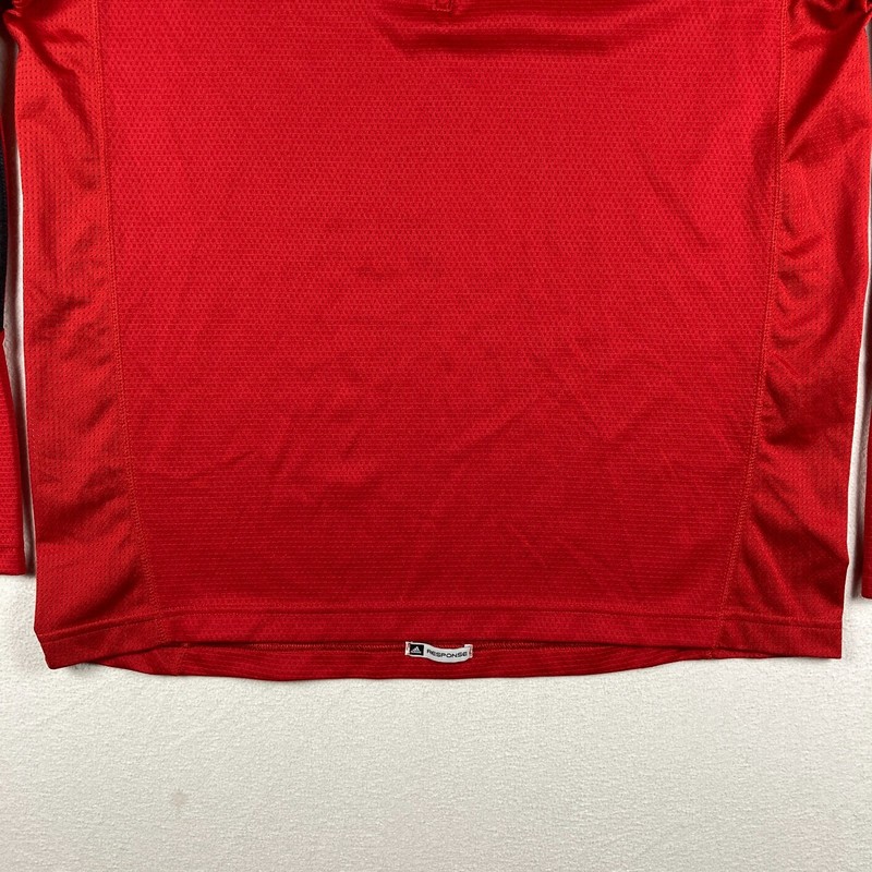 Adidas Formotion Response 1/4 Zip Shirt Mens Medium Red Climacool 3 Stripes gallery