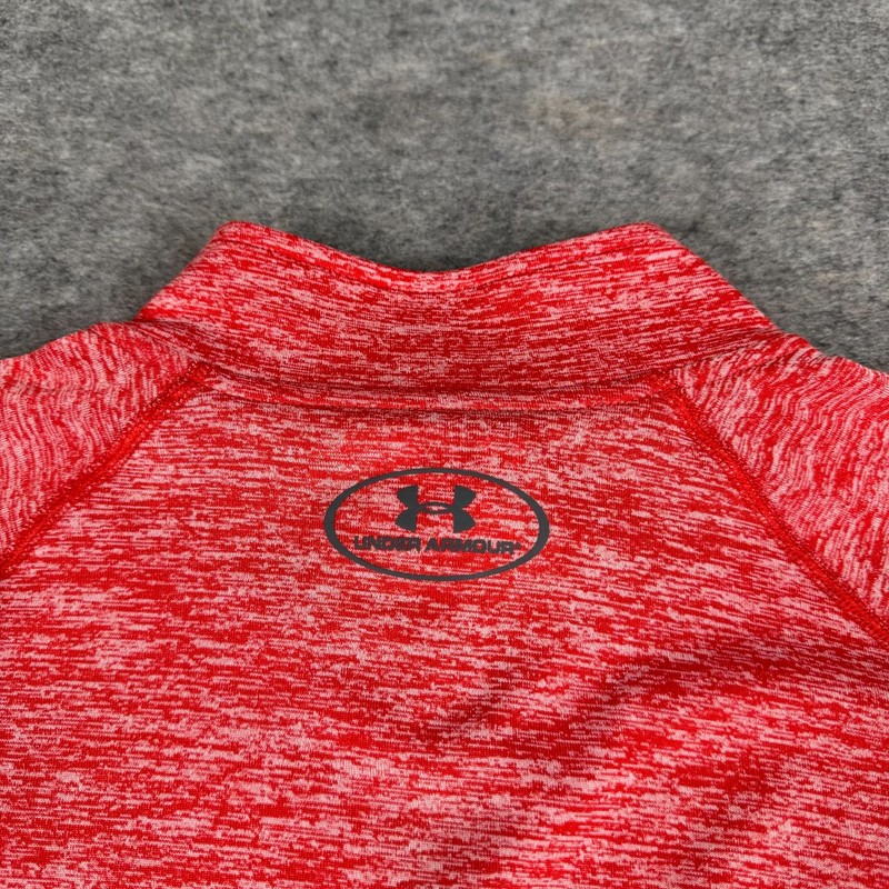 Under Armour HeatGear 1/4 Zip Pullover Shirt Loose Red Mens Medium M gallery