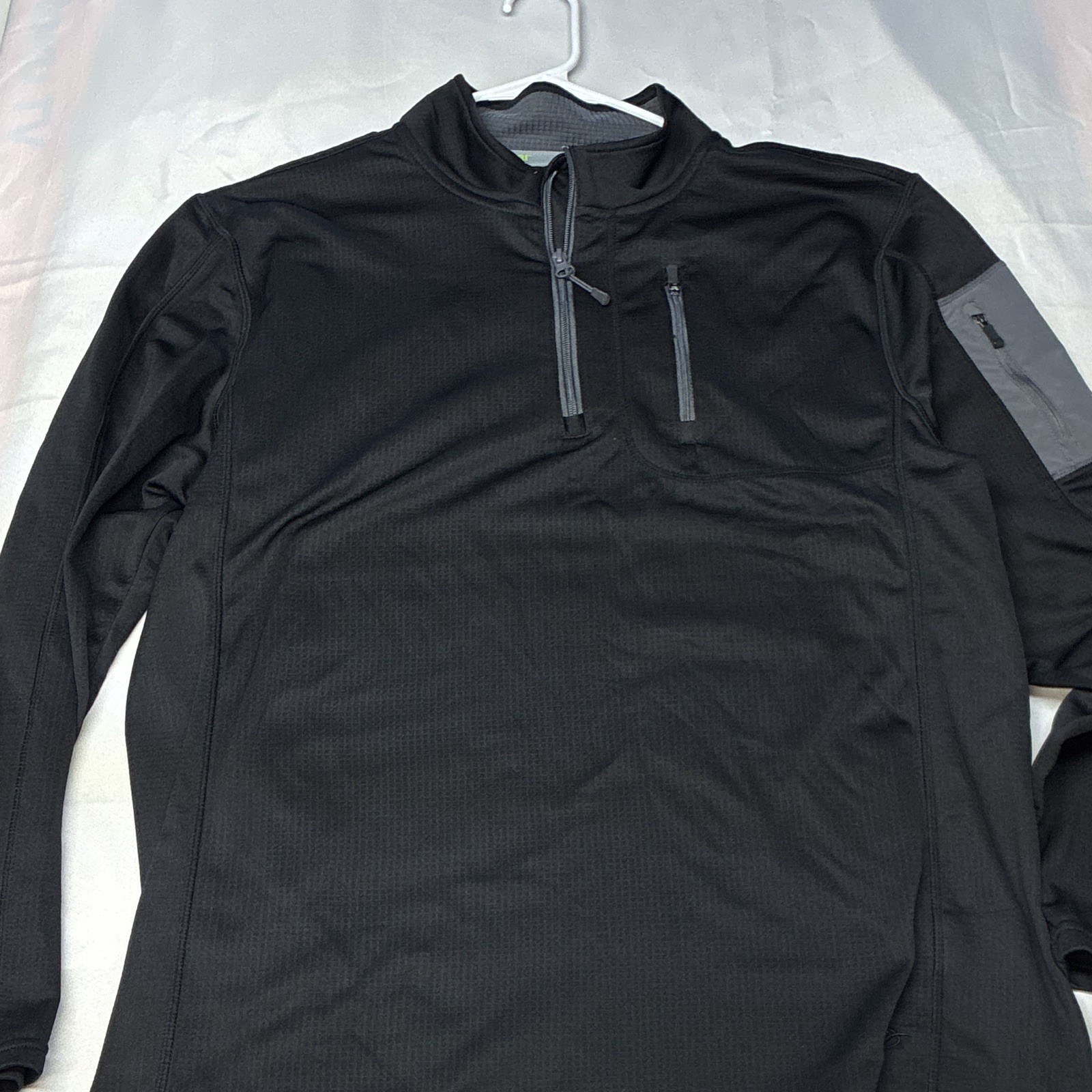 Men’s 1/4 Zip Athletic Pullover Long Sleeve Mock Neck Pockets Solid L gallery