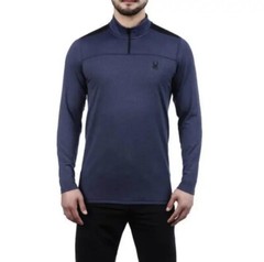 Spyder Active Men’s Performance ¼ Zip Medium Blue/Heather Four-Way Stretch. ￼