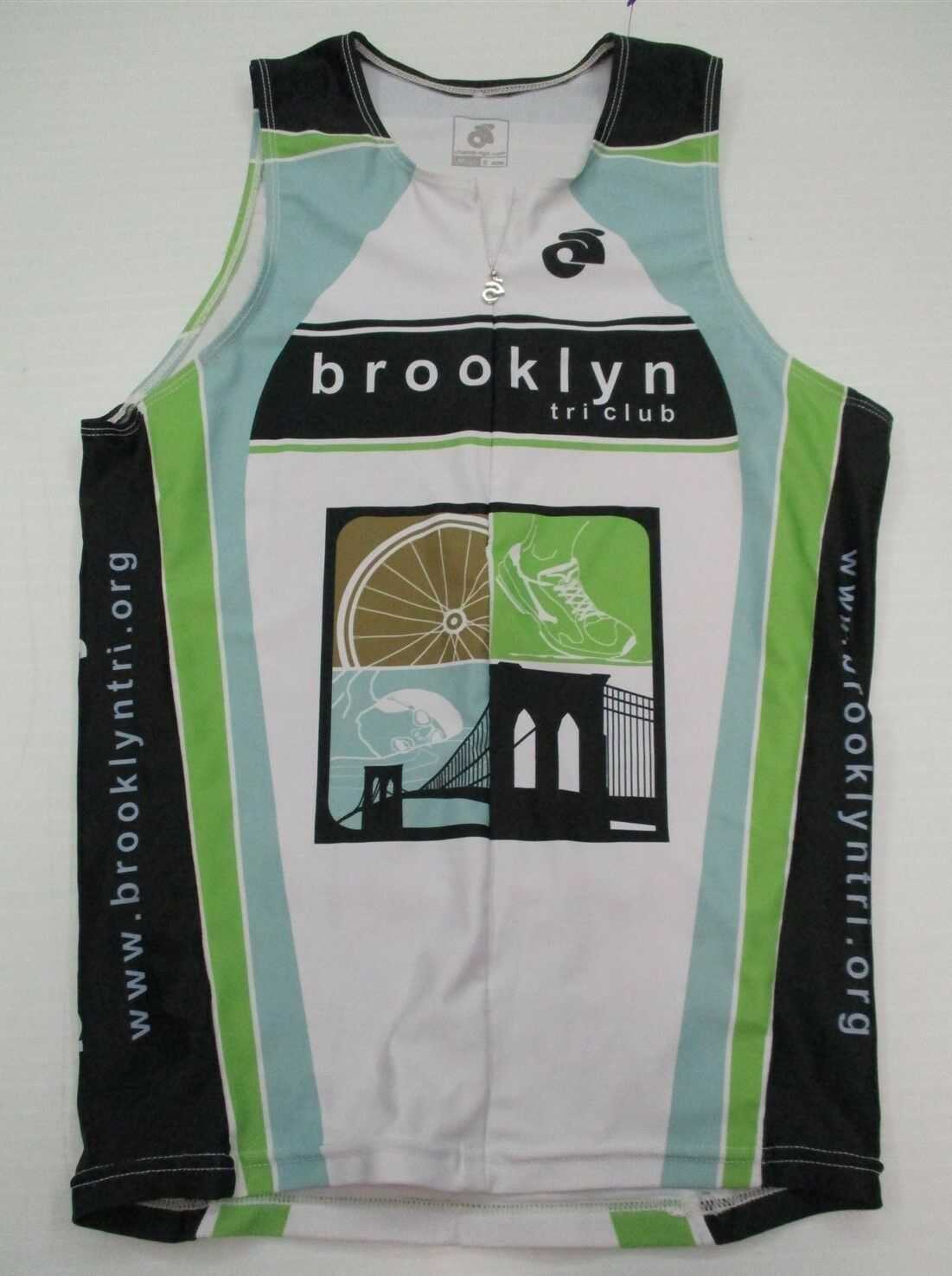 CHAMP-SYS.COM Mens Size S 1/2 Zip Fitted Brooklyn White Cycling Tank Top gallery
