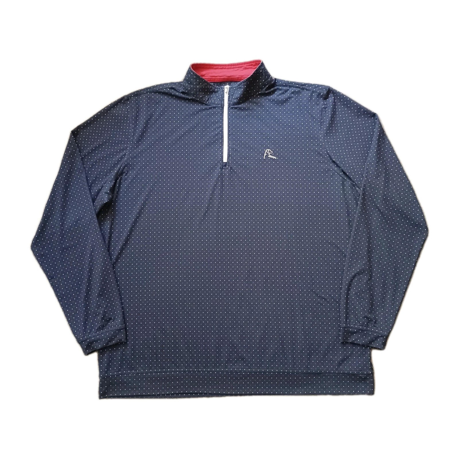 Rhoback Quarter 1/4 Zip Mens M Red White Blue Performance Pullover Golf Sweater gallery