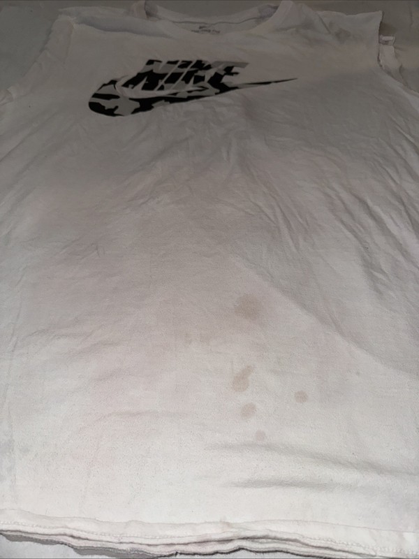 Nike White Cut Off Sleeveless XXL Athletic Distressed Faded Tank Top gallery