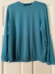 LULULEMON Shirt Teal Crew Neck Cuffed Long Sleeve Activewear Top Men’s