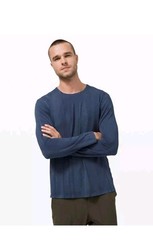 Lululemon 5 Year Basic Vertical Spray Dye Blue Long Sleeve Shirt Size Large