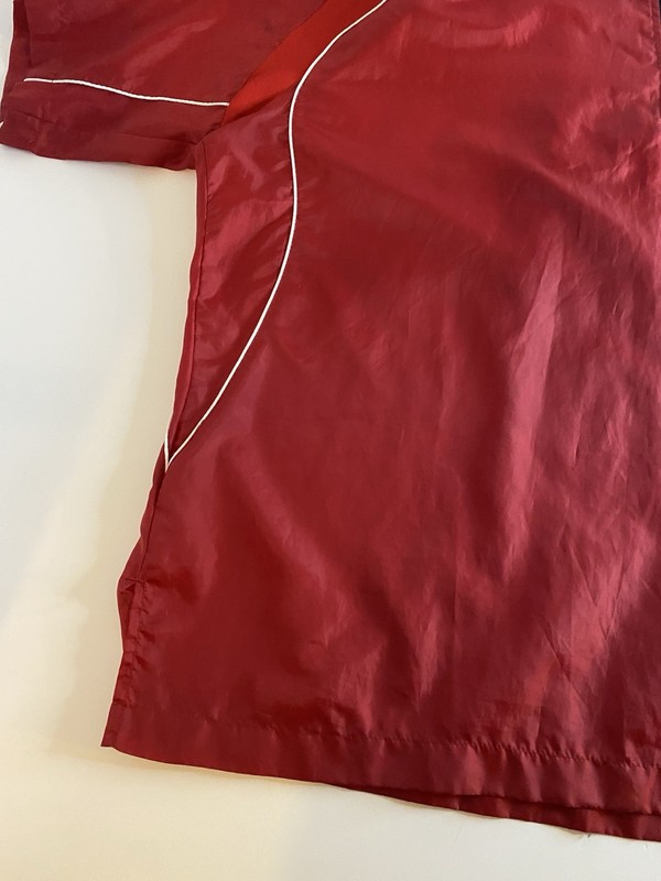 Mizuno Windbreaker Jacket Front Qtr Zip Closure XL Fleece Red Short Sleeve gallery