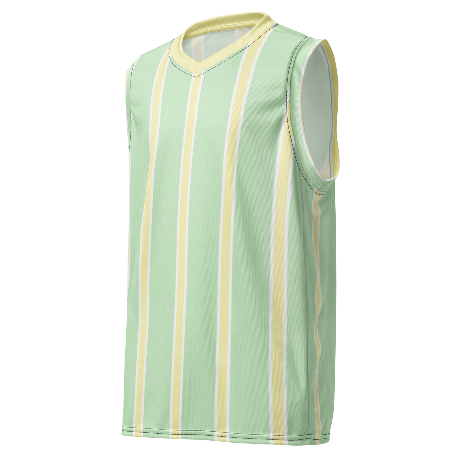 Men's Green Striped Basketball Jersey Breathable Recycled Polyester UPF50+ gallery