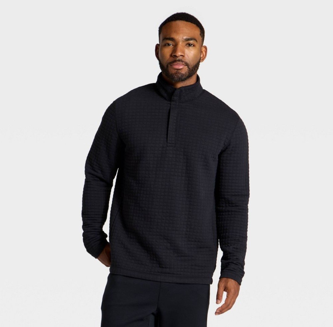 All In Motion Quilted Quarter Zip Black Size Medium NWT Comfort Athletic Casual gallery