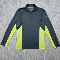 Smartwool Merino Sport 150 Quarter Zip Baselayer Pullover Mens Med Grey Hiking