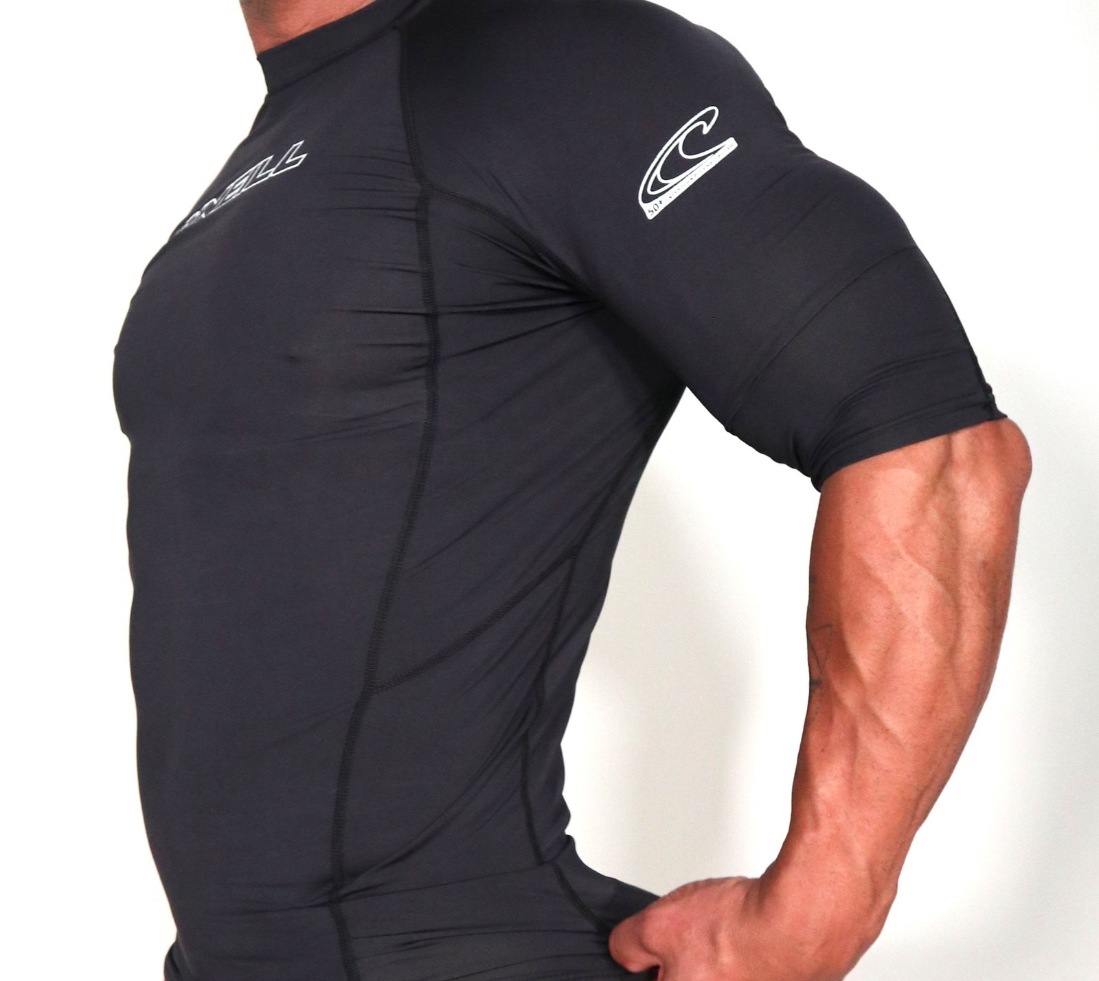 MEN'S RAGLAN BLACK ATHLETIC TIGHT FITTING SHIRT (SIZE XL) gallery