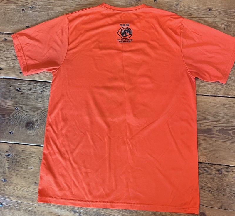 Clio Mustang Orange Dry Moisture Management Athletic Tee Size Large Mustang Logo gallery
