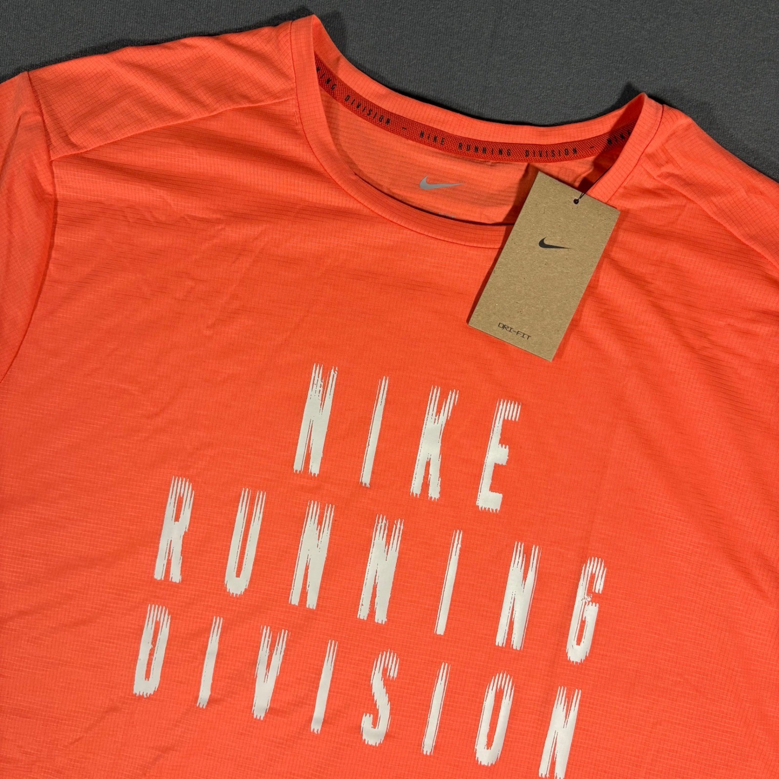 Nike Rise 365 Running Division Mens Dry-FIT Short Sleeve Running Top Orange XXL gallery