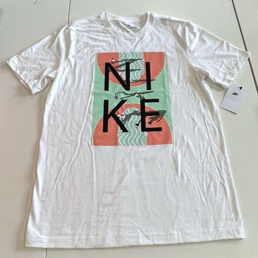 Nike Tee Sportswear Graphic Basketball Shirt Men's Size M White FB9994 100 gallery