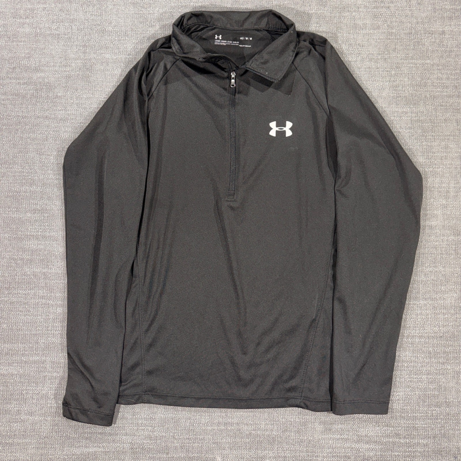 Under Armour Pullover Mens Medium Black Excellent 1/4 Zip HeatGear Loose Fit gallery