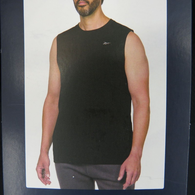 Reebok Men's Speedwick Sleeveless Tech L Tee Black Regular Fit NWT gallery