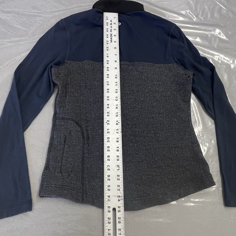 Lululemon Sprint 1/4 Zip Pullover Men' Blue Grey Herringbone Performance Top Sm. gallery