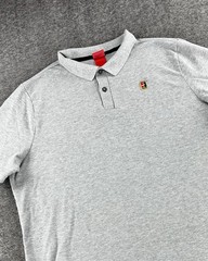 Nike Tennis Polo Mens XXL 2XL Gray Sportswear Court Heritage Logo Performance