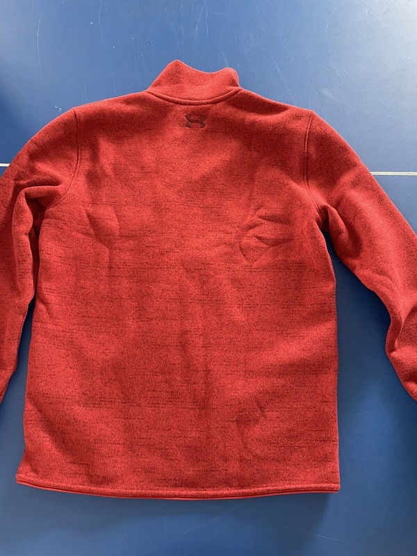 Under Armour Loose Cold Gear 1/4 Snap pullover Front Side Pocket Men’s M Red gallery