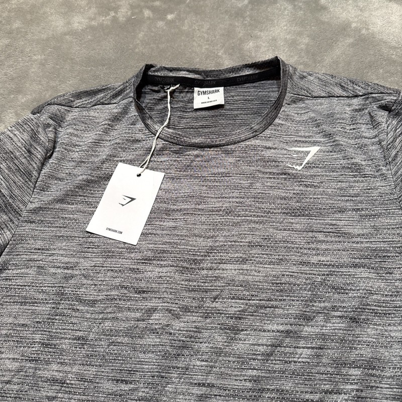 NWT Gymshark T-Shirt Men’s Large Gray Arrival Marl Long Sleeve Athleisure Gym gallery