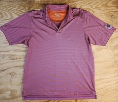 Fairway & Greene Traditions Logo Pink Striped Golf Lightweight Polo Mens XL