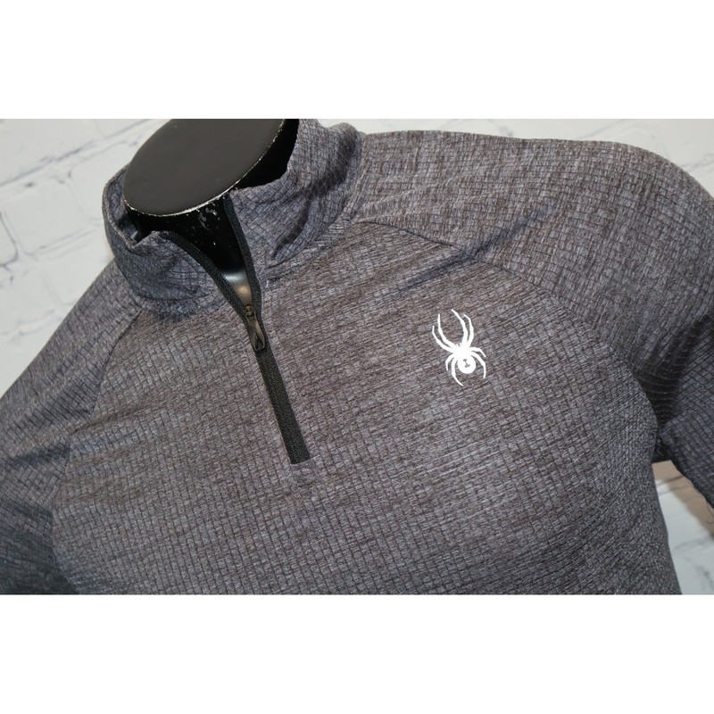 Spyder Pullover Mens Large Gray Workout 1/4 Zip Gym Golf Shirt Polyester gallery