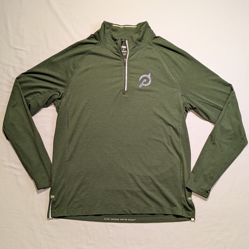 Peloton Fourlaps Pullover Mens Medium Olive Green Quarter Zip Long Sleeve gallery