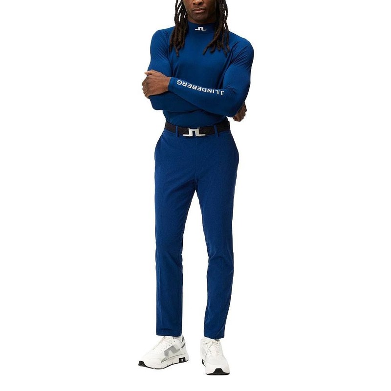 J.Lindeberg Men Aello Soft Compression Top Golf Baselayer Estate Blue - SS24 gallery