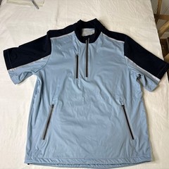 Above The Links Jacket Mens Medium 1/4 Zip Gray Black Golf Polo