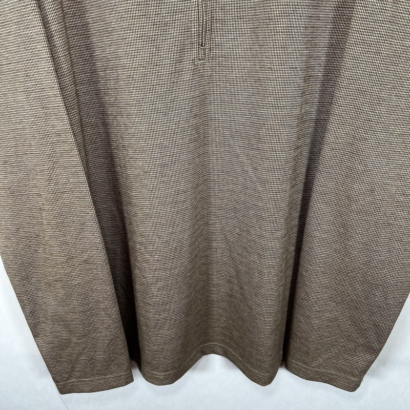Maelreg 1/4 Zip Performance Pullover Mens 2XL XXL Brown Houndstooth Performance gallery