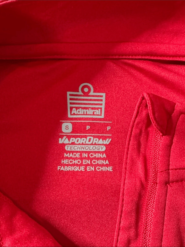 Men's Admiral Athletic Quarter-Zip Pullover Red VaporDraw SMALL NWT gallery