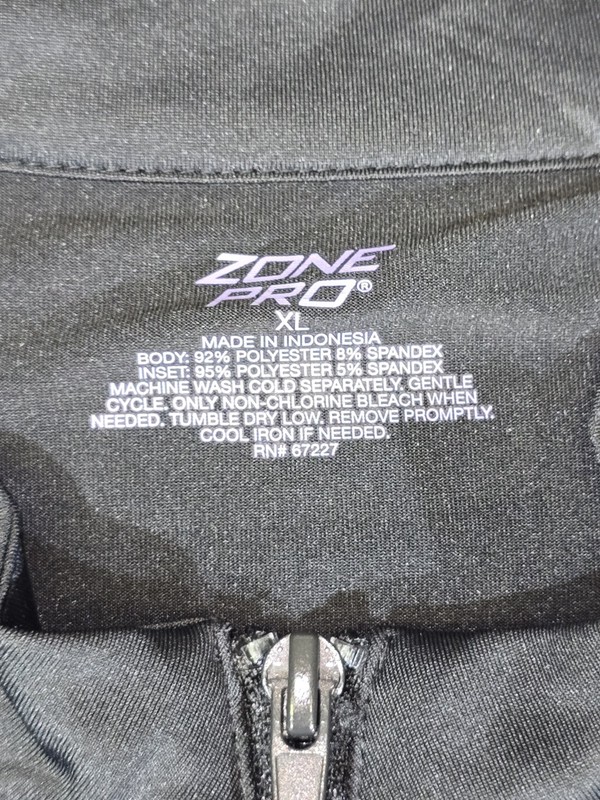 Zone Pro Athletic Quarter Zip Pullover Active Black Gray Size XL gallery