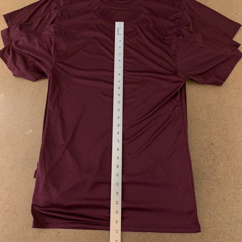 Lot of 3 Badger Sport Adult Size Small Maroon Short Sleeve Performance T-Shirts gallery