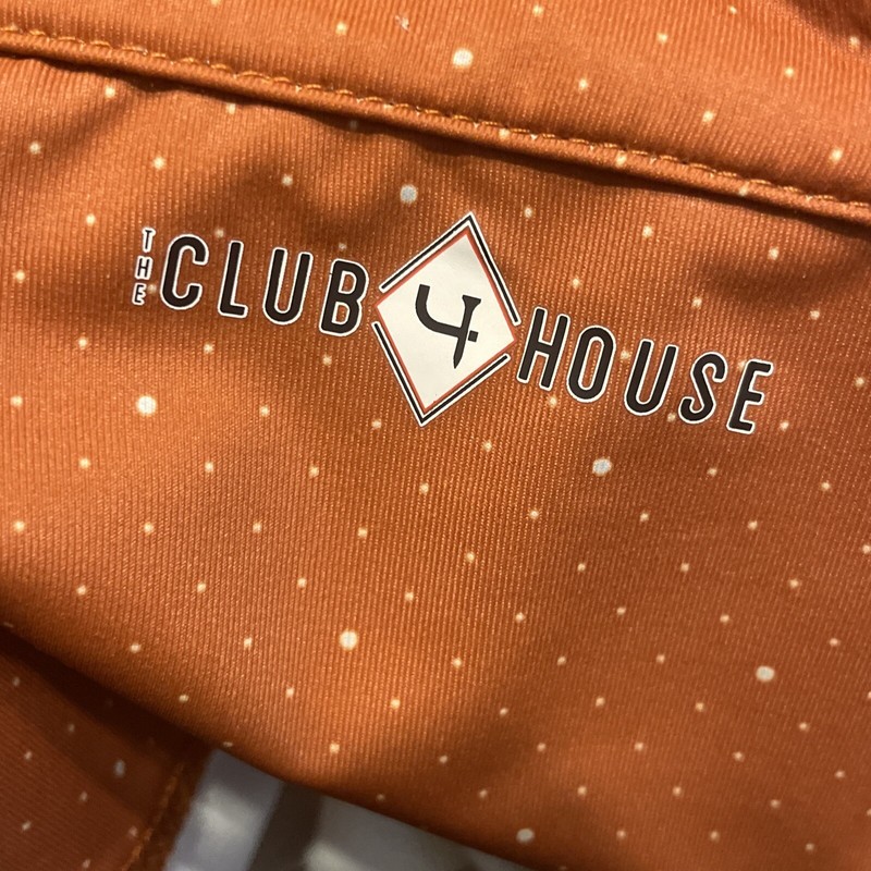 Club 4 House Pullover Top Men’s Large Bamboo Charcoal Polka Dot Orange gallery