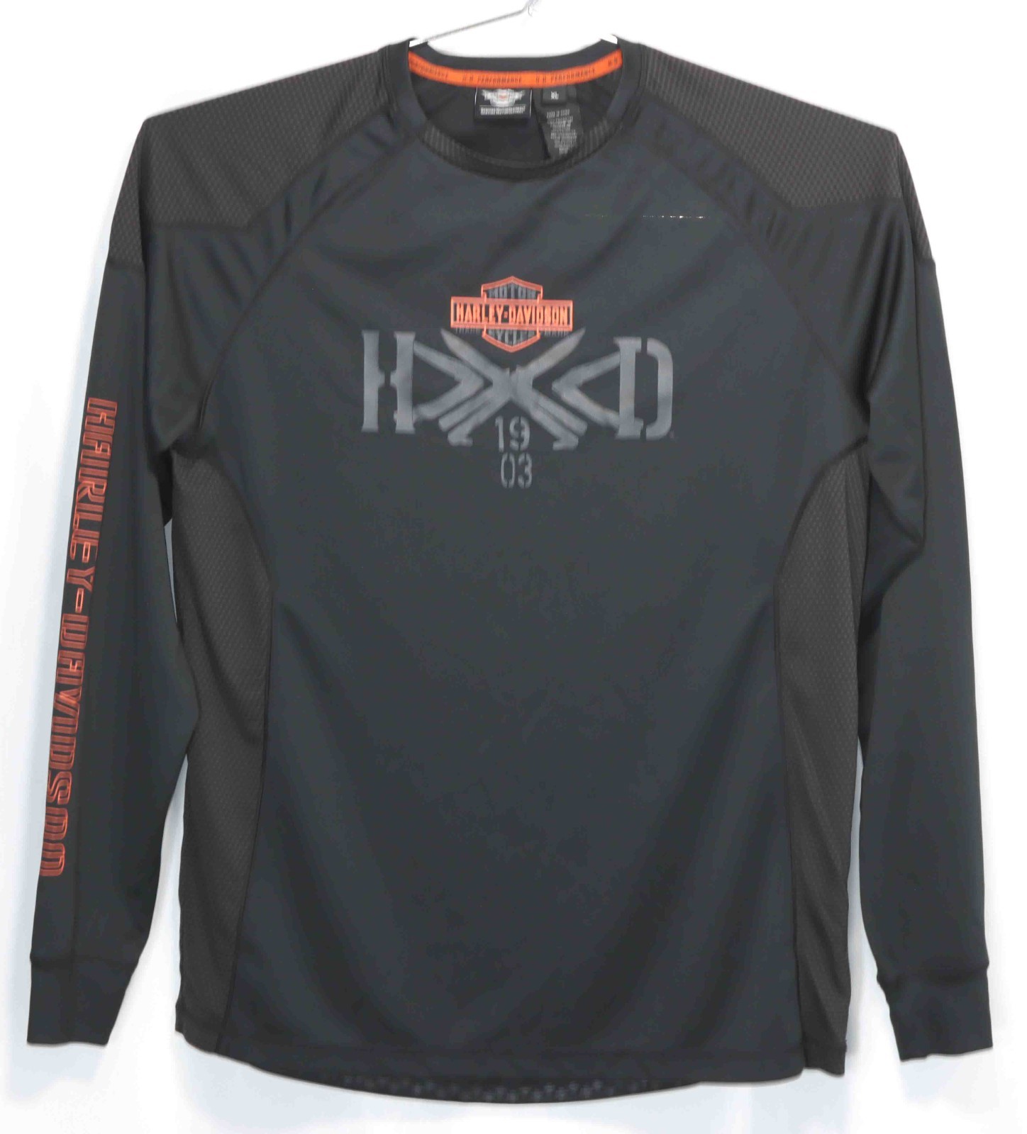 Harley-Davidson HD Black Long Sleeve Activewear Performance Shirt Mens Size XL gallery