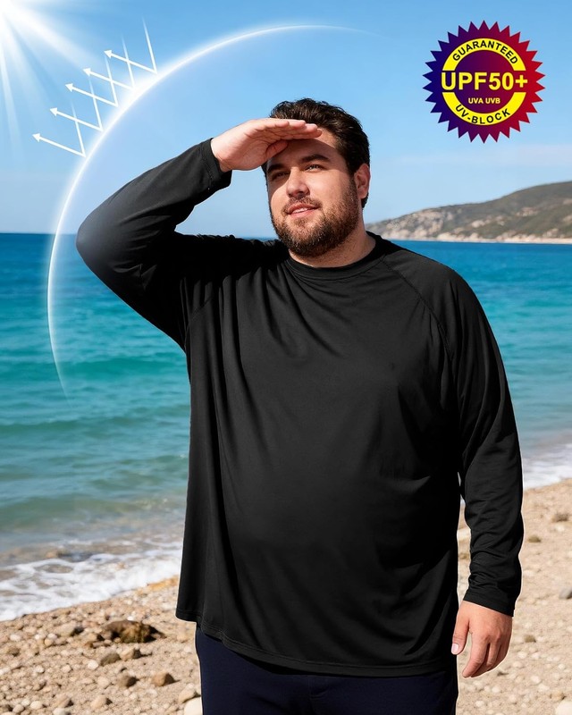 Men's Big and Tall UPF 50 Long Sleeve Cooling Shirts UV Sun Protection Clothing gallery