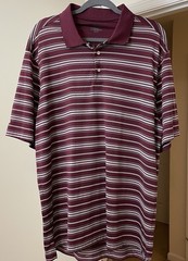 Ping Golf Shirt Burgundy Striped Collared Short Sleeve Performance Men’s XL