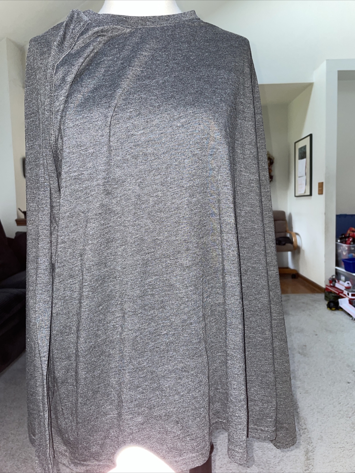 Athletic Performance Long Sleeve Gray Shirt Size XL 46 - 48 Free Shipping gallery