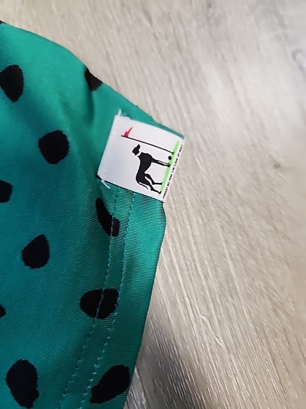Proud 90 Logo Green Leopard Print Golf Lightweight Polo Shirt Mens Medium gallery