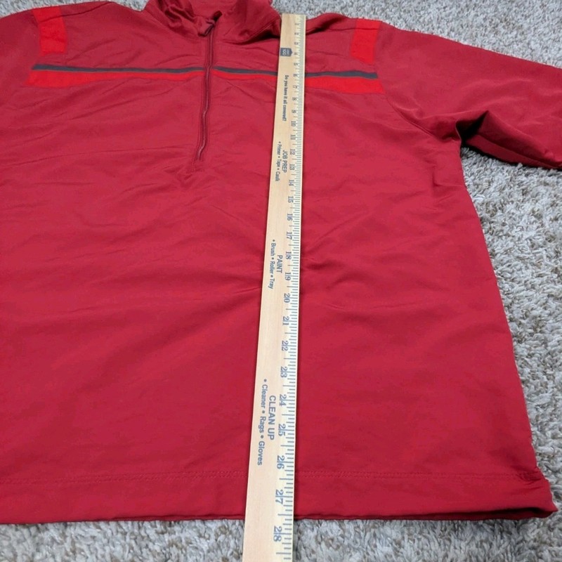 Nike Golf Windbreaker Pullover Mens Large Red 1/2 Zip Short Sleeve Shirt gallery