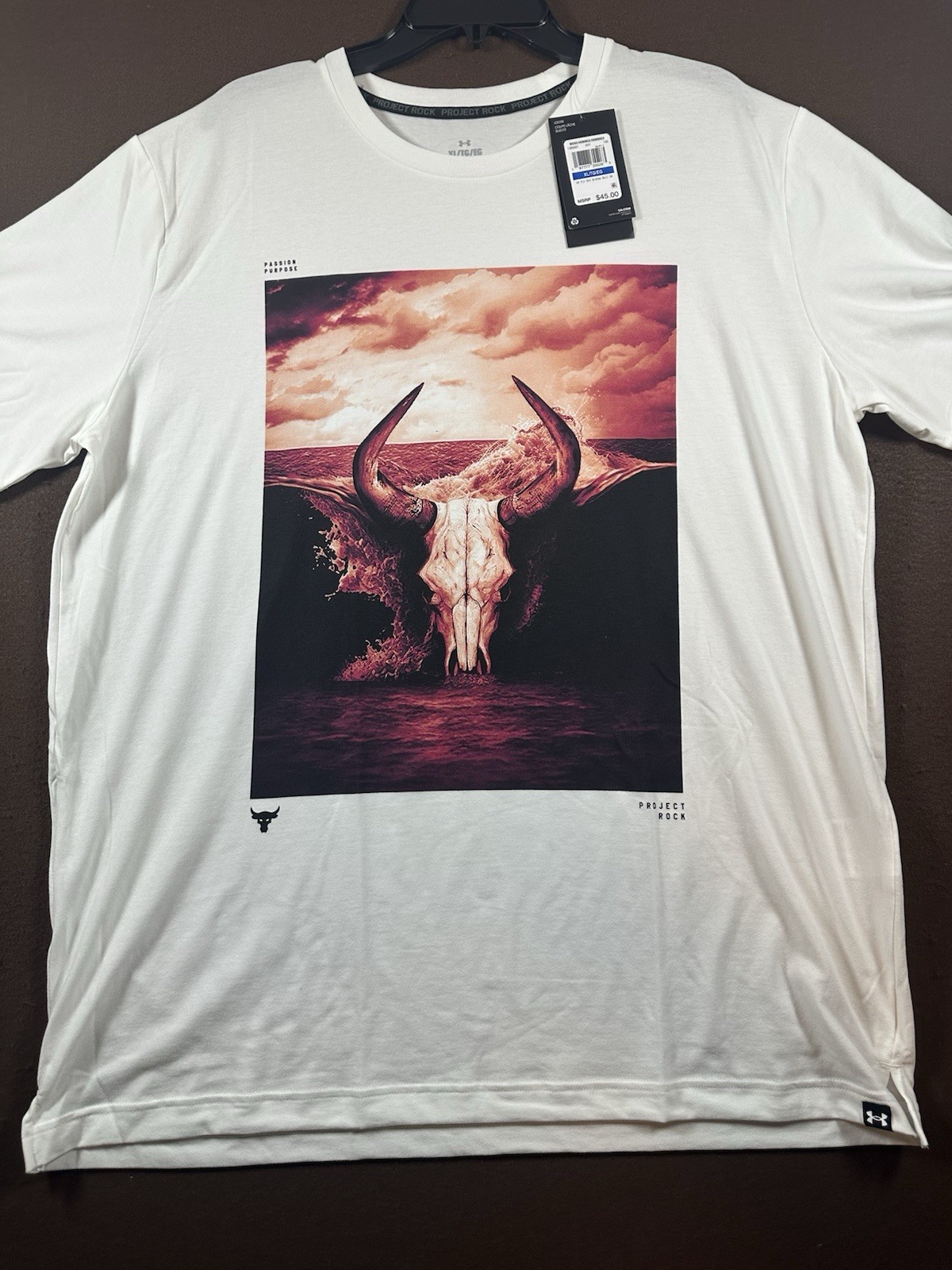 Under Armour Mens XL Project Rock Brahma Bull Shirt White 1386891-100 NWT gallery