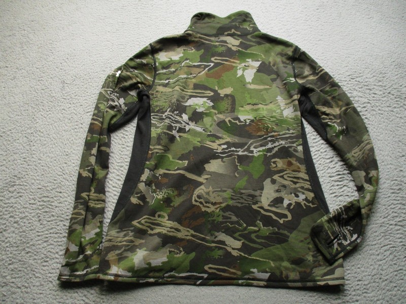 Under Armour Shirt Mens M Green Camo Long Sleeve Mock Neck Base Layer Hunting gallery